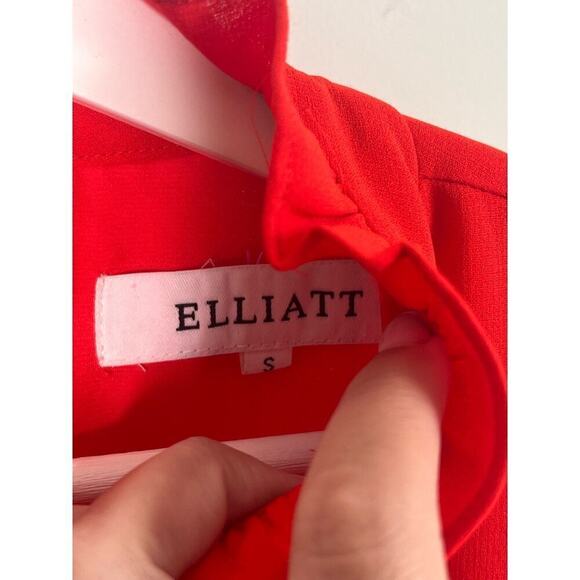 Elliatt Sonnet Ruffled Mock Neck Tiered A-Line Dress Poppy Red Womens Size Small - Picture 10 of 12